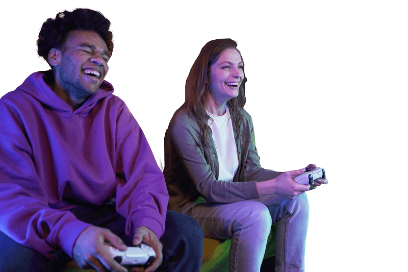 Kids gaming together